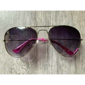 Summer Sunglasses Aviator Oversized Fashion Trendy Silver Pink Decal Designer